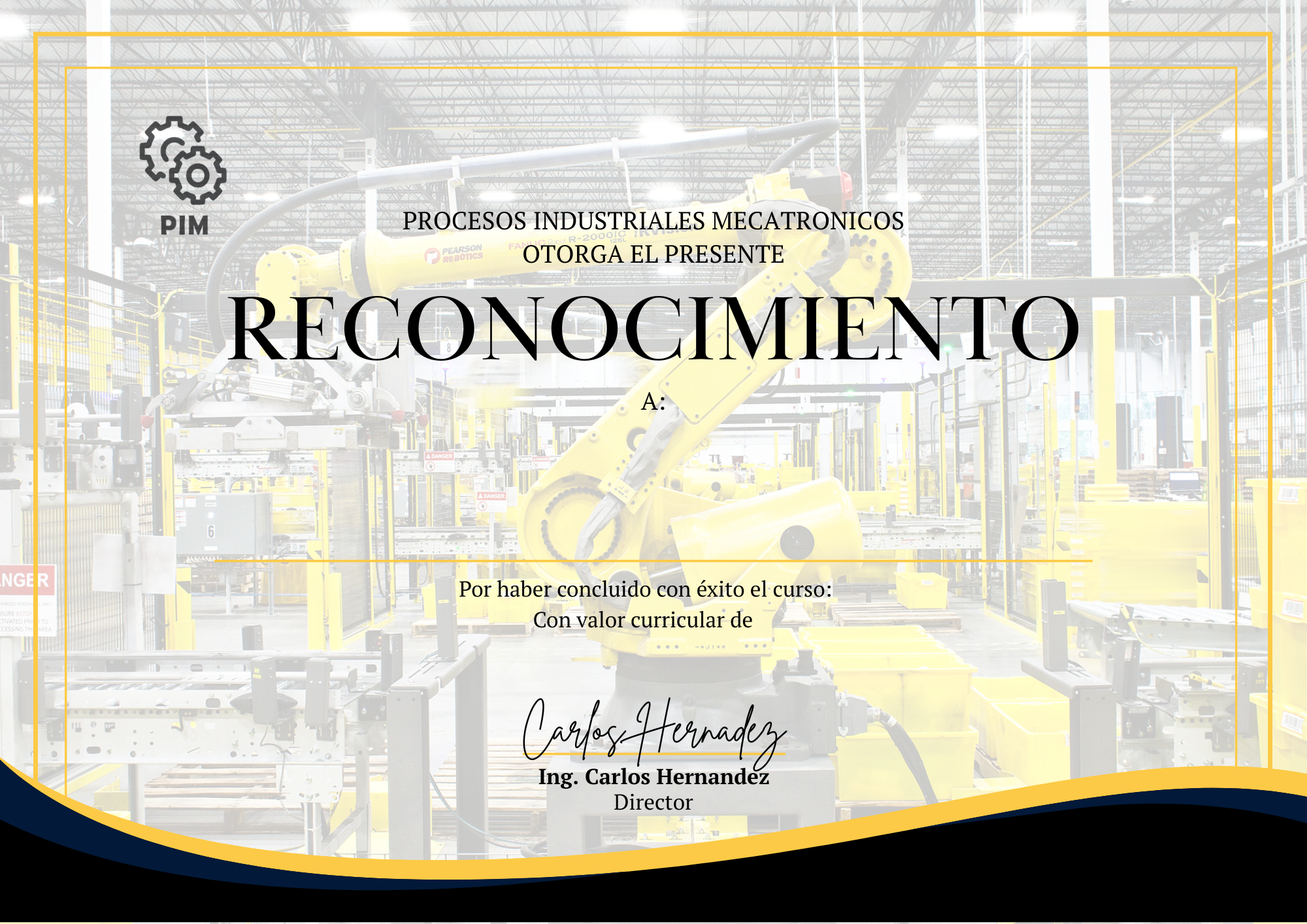 Plantilla de certificado oficial del curso